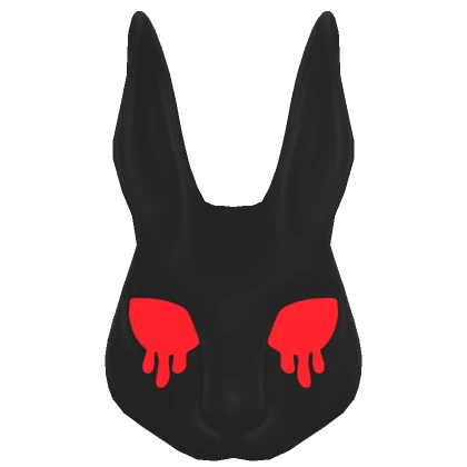 Glowing Crying Black & Red Bunny Mask