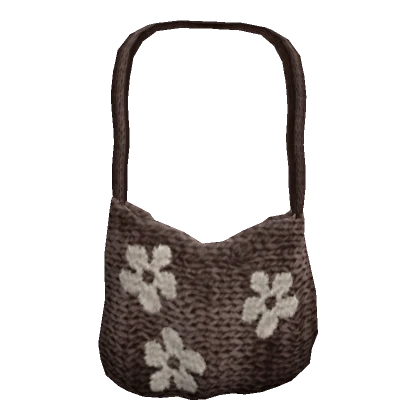 cute y2k brown flower tote bag