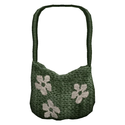 cute y2k sage green flower tote bag