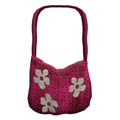 cute y2k pink flower tote bag