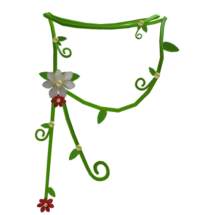 ♡ Red Nature Fairy Vines necklace with flowers ♡