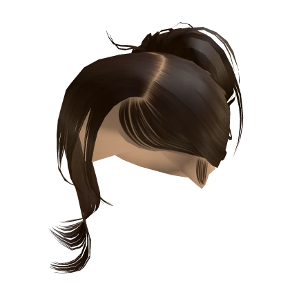 Side Bangs W/ Bun [Brown]