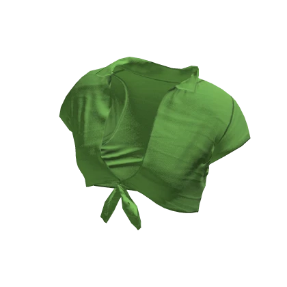 ☆ 2000s Knotted Tied Crop Top in Green