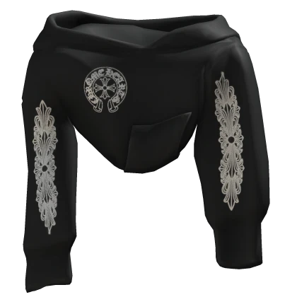 [1.0] Black Chrome Shoulder Hoodie