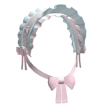 ʚ kawaii strawberry ruffle lolita bonnet blue pink