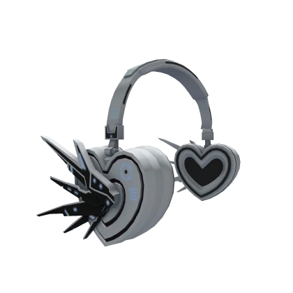 White/Black MechaWave heart Cyberpunk Headphones