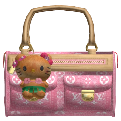 ✭ Y2K PINK DENIM MONOGRAM BAG W/ KITTY CHARM