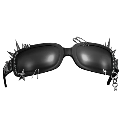 Raised Spikey Y2k Glasses (Black)