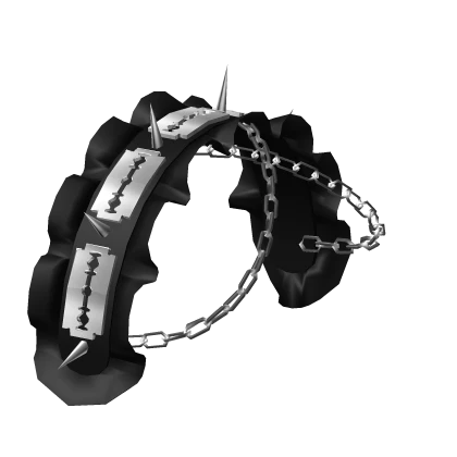 black emo razor blade ruffled spiked headband