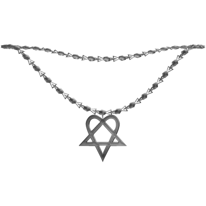 ♱ : 1.0 / r6 silver heartagram chain necklace