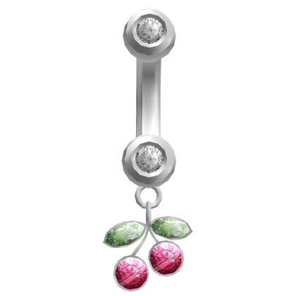 Cherry Belly Ring Silver