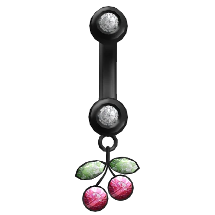 Cherry Belly Ring Black