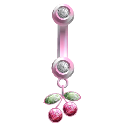 Cherry Belly Ring Pink