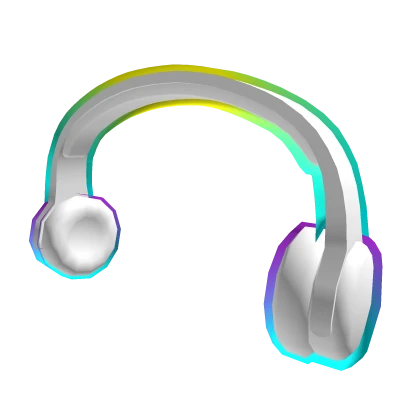 Cartoony Rainbow White Headphones