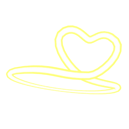 Cute Neon Yellow Heart Halo Loop Knot