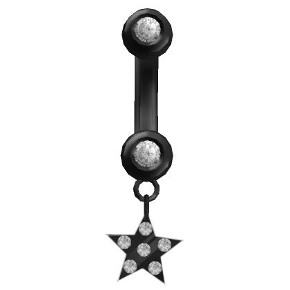 Star Belly Ring Black