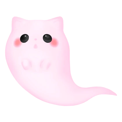 Cute Glowing Ghost Kitty Cat - Pink