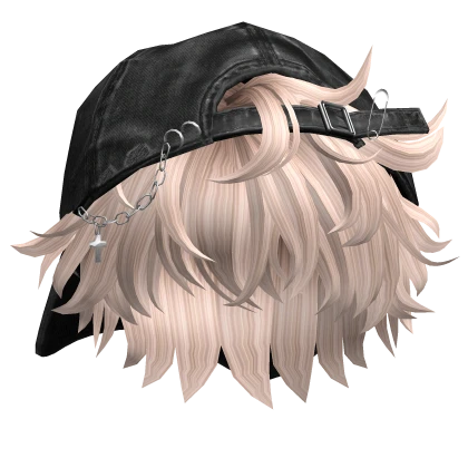 Platinum Anime Boy Hair w/ Y2K Distressed Hat