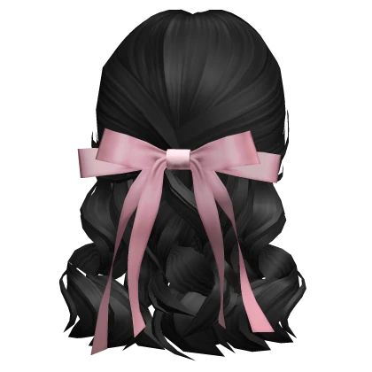 Curly Bow-tied Hair in Black