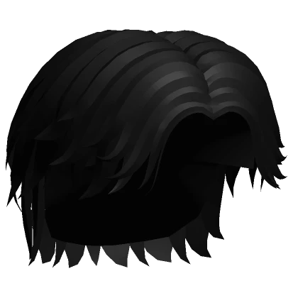 Fluffy Middle Part Wolf Cut (Black)