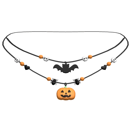 halloween pumpkin jack-o-lantern necklaces