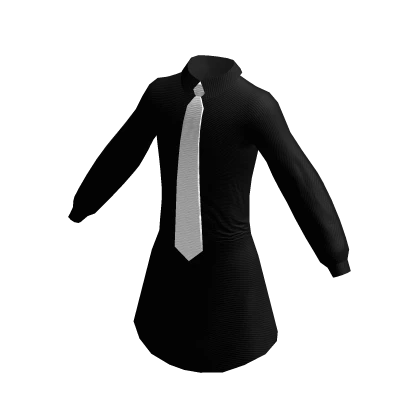 Black Dress Shirt & White Tie - Clothing