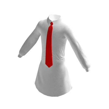 White Dress Shirt & Red Tie - Clothing