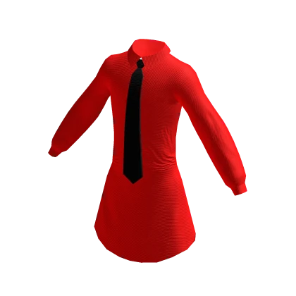 Red Dress Shirt & Black Tie - Clothing