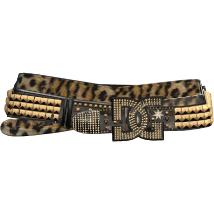 Y2K Gyaru Rhinestone Cheetah Leopard McBling Belt