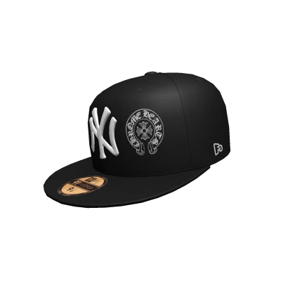 Sideway Black NYC Chrome Fitted Cap