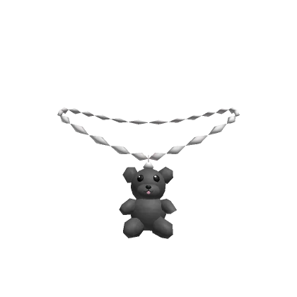 Teddy Bear Necklace Black 3.0