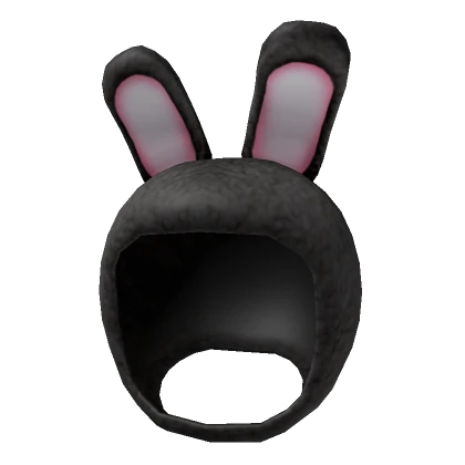 Black Cute Bunny Hood with Ears