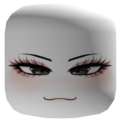 Smug Anime Girl Protagonist Face Mask - White