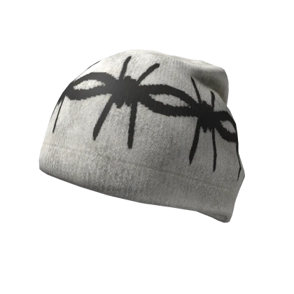 BARBED WIRE BEANIE -- WHITE