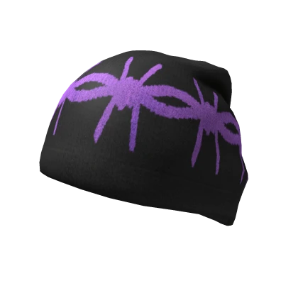 BARBED WIRE BEANIE -- PURPLE / BLACK 