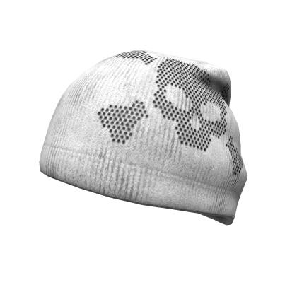 RHINESTONE SKULL BEANIE -- WHITE