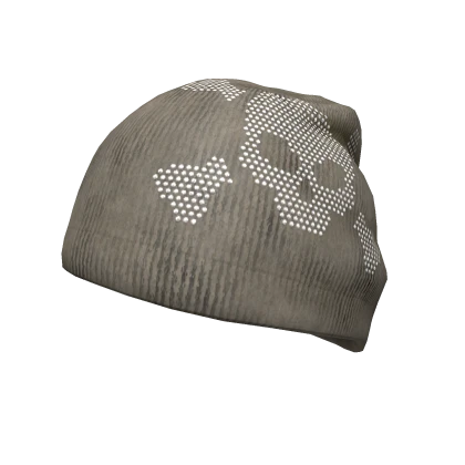 RHINESTONE SKULL BEANIE -- BEIGE