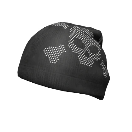 RHINESTONE SKULL BEANIE -- BLACK