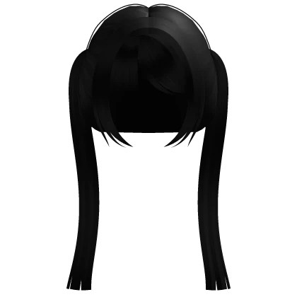 Delicate Anime Pigtails in Black