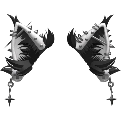 Pierced Emo Fluffy Cat Ears (White 1)