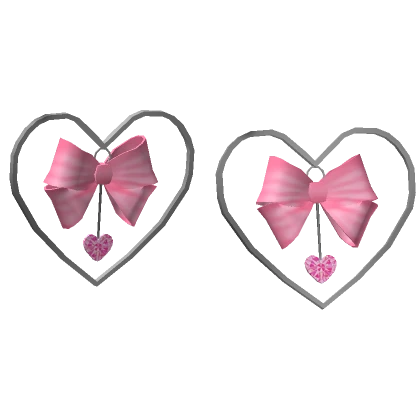 Pink Ribbon Heart Earrings