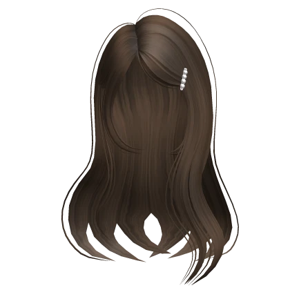 Soft Girl Long Straight Hair with Side Clip Brown