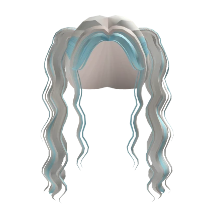 Crystal's White and Blue Curly Pigtails