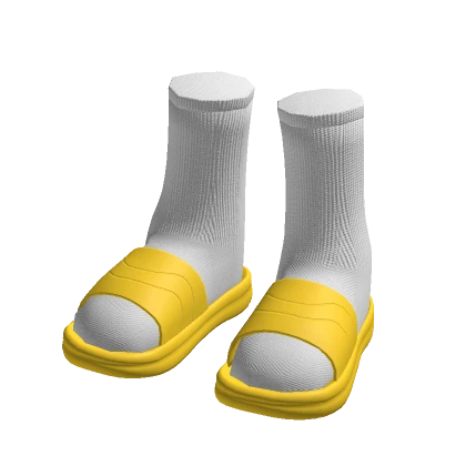 Wave Slides W Socks Yellow