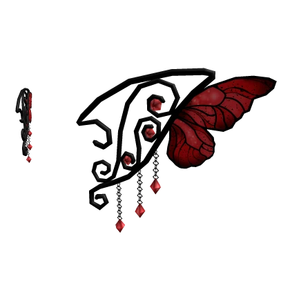 Black Wire Fairy Ears - Red