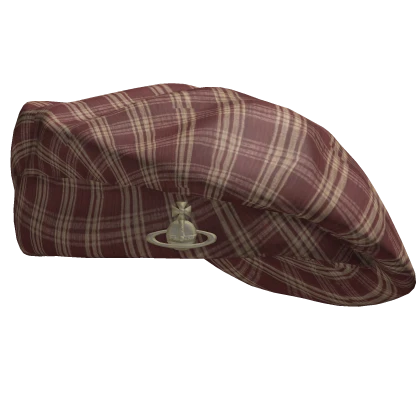 🦑Cute & Trendy Red Plaid Y2K Emo Vivi Beret🦑