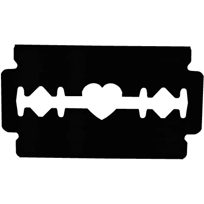 black heart razor blade prop