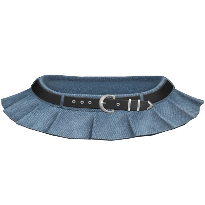 Mini Skirt Blue Denim Basic Belt Y2K Chibi 3.0