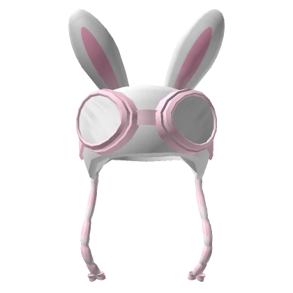 Cute Bunny Hat w/ Goggles (White)