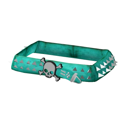 (3.0) Teal Emo Skull Spike Belt